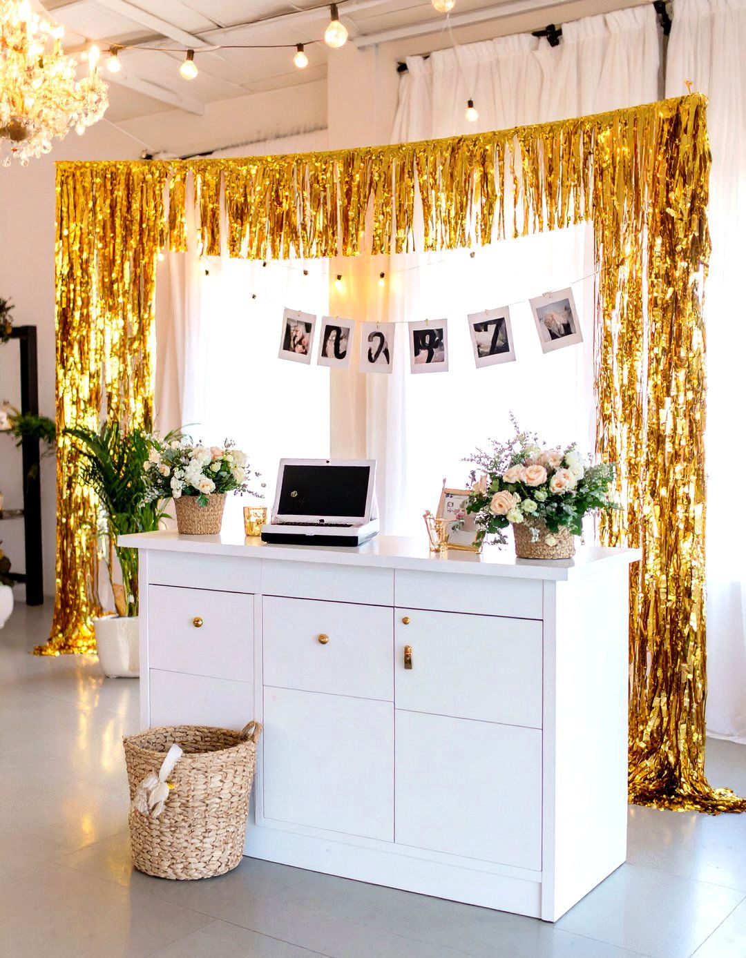 Polaroid Photo Booth Station - 30 wedding shower decor ideas
