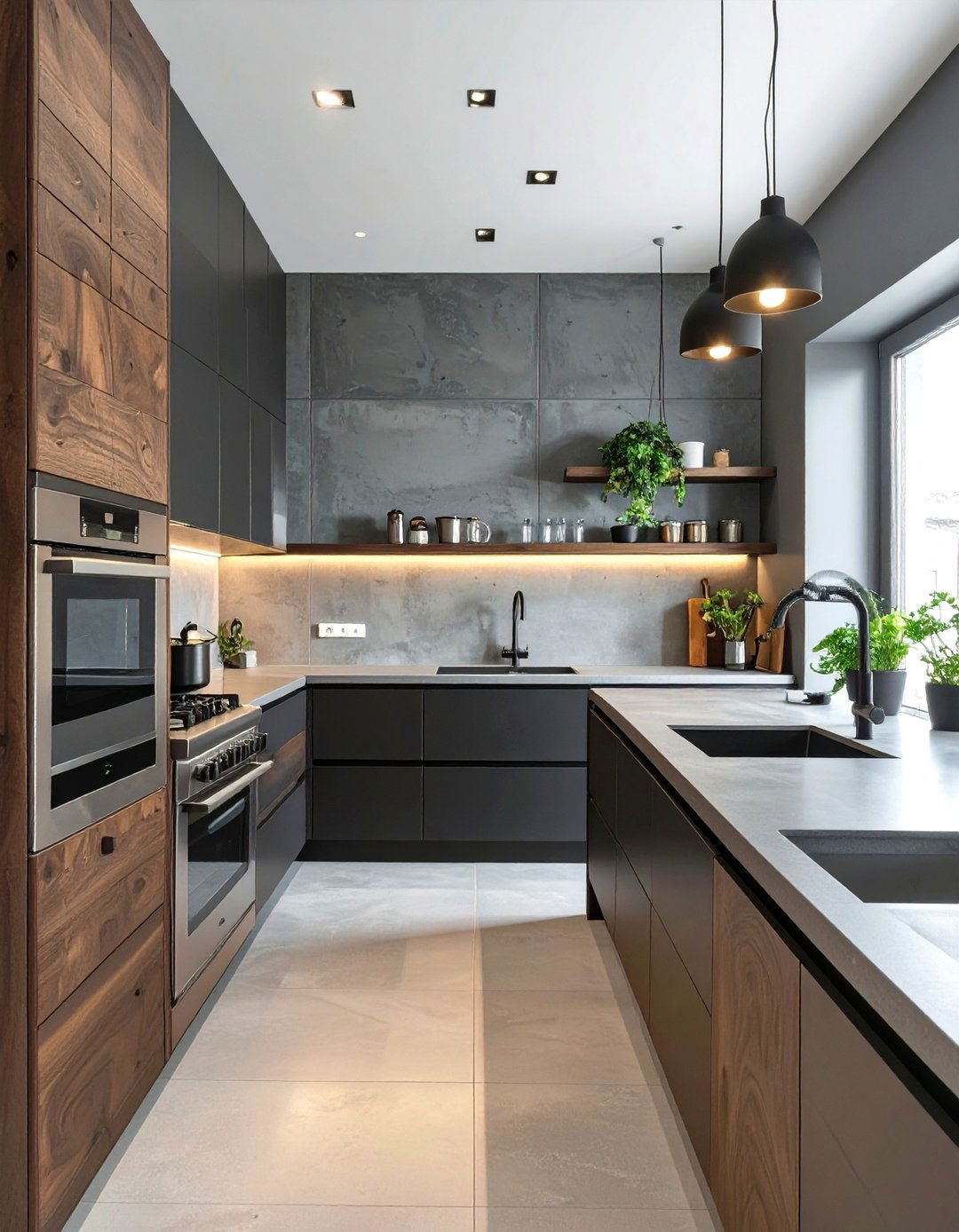 Polished Concrete Backsplash - 30 cheap backsplash ideas