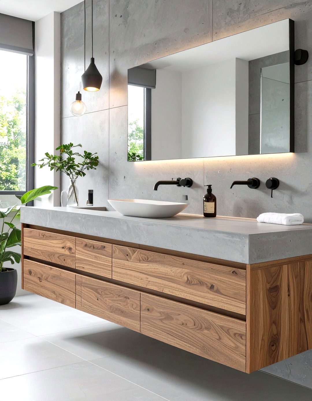 Polished Concrete Bathroom Backsplash - 30 cheap bathroom backsplash ideas