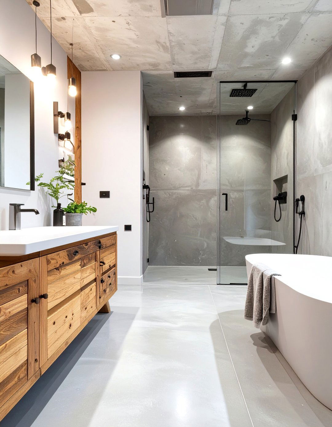 Polished Concrete Bathroom Flooring - 30 bathroom flooring ideas