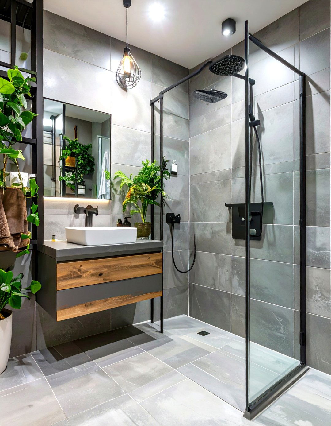 Polished Concrete Look Shower Tiles - 30 shower tile ideas 2025