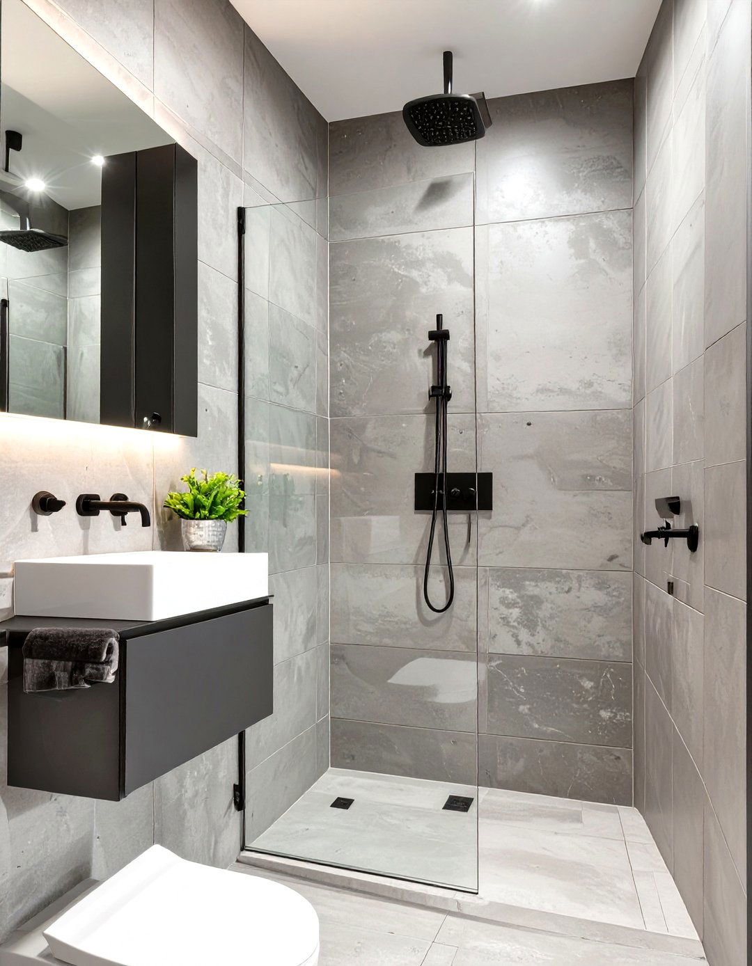 Polished Concrete Look Shower Wall Tile - 30 shower wall tile ideas