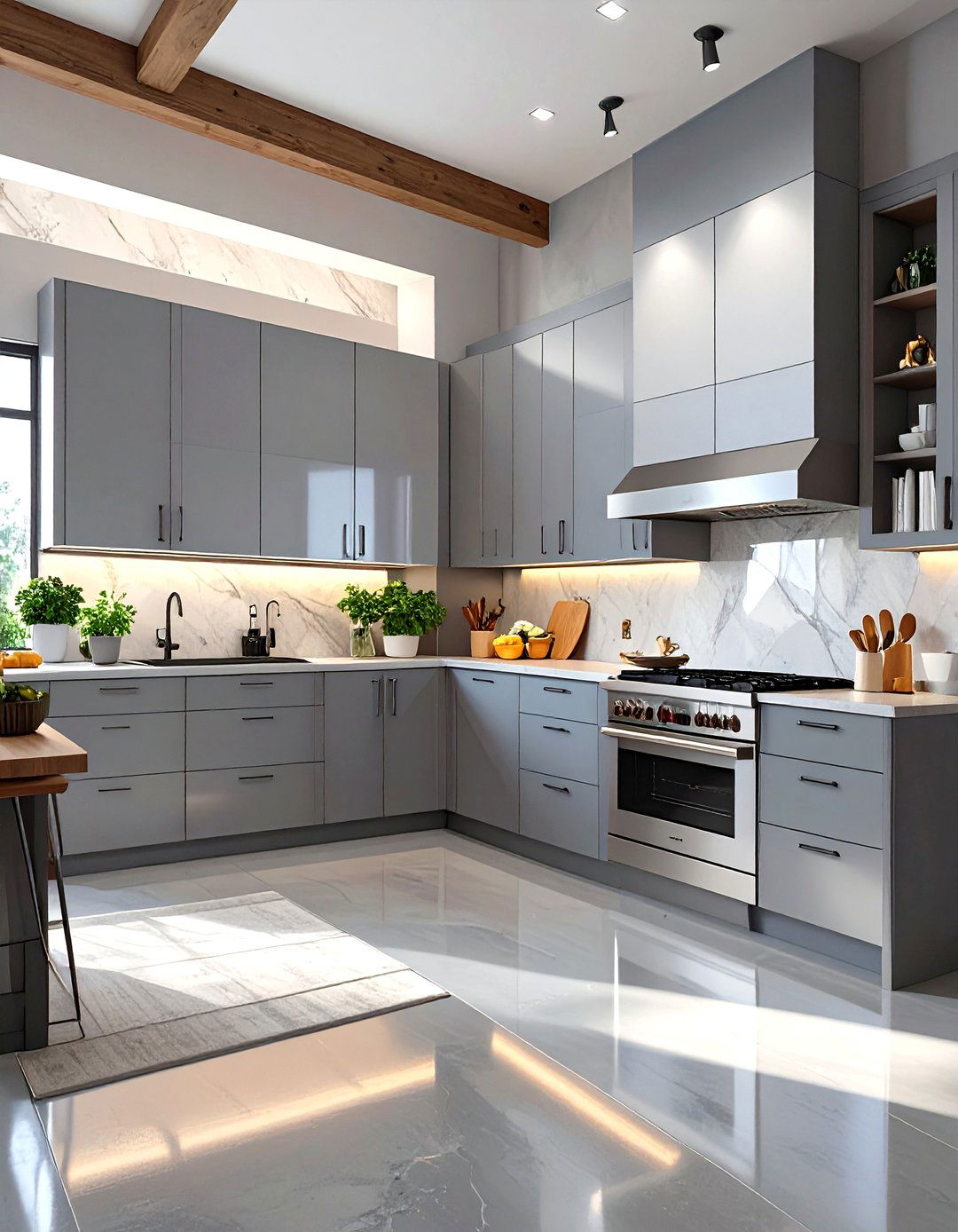 Polished Concrete Look Vinyl Flooring - 30 vinyl kitchen flooring ideas