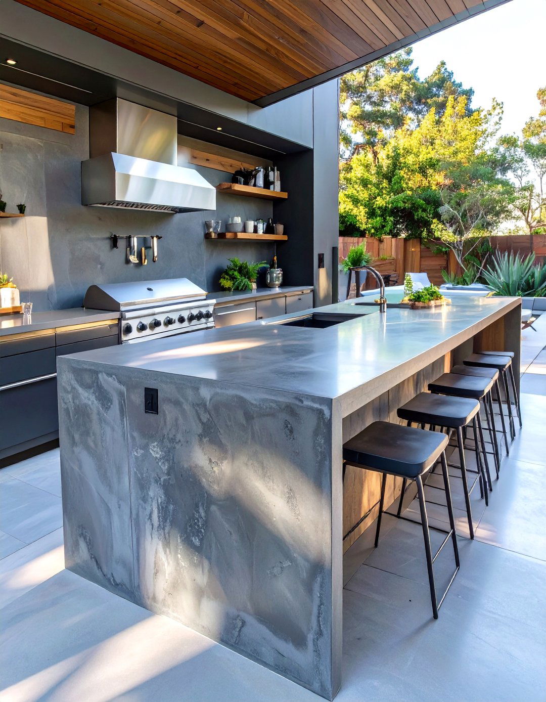 Polished Concrete Outdoor Bar Top - 30 outdoor bar top ideas