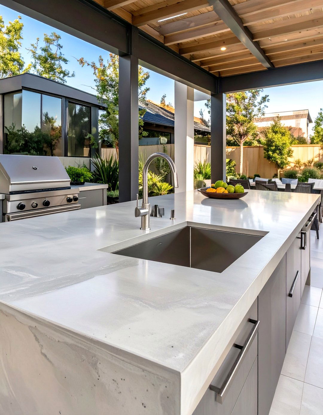 Picture of 30 Outdoor Kitchen Countertop Ideas for Modern Homes - We Love Home Blog