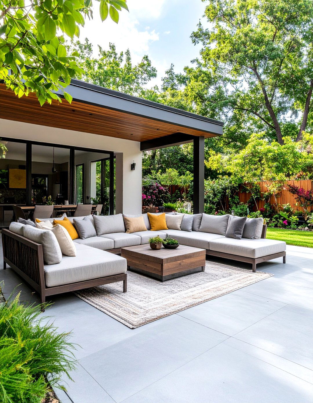 Polished Concrete Outdoor Room - 30 backyard floor ideas