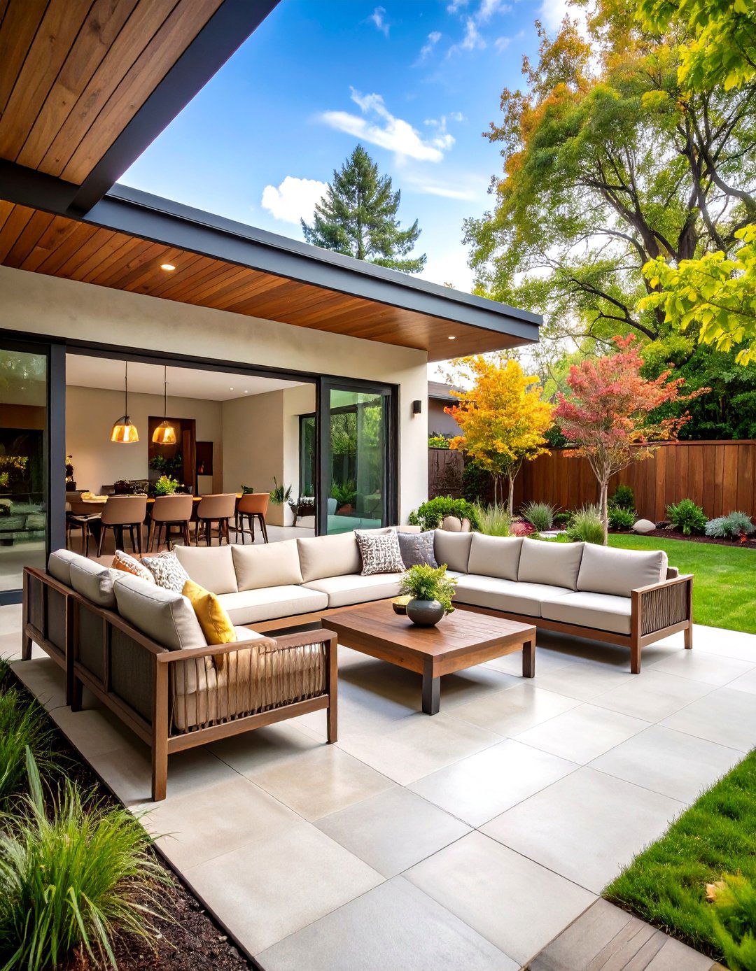 Polished Concrete Patio for an Indoor Outdoor Flow - 30 backyard concrete patio ideas