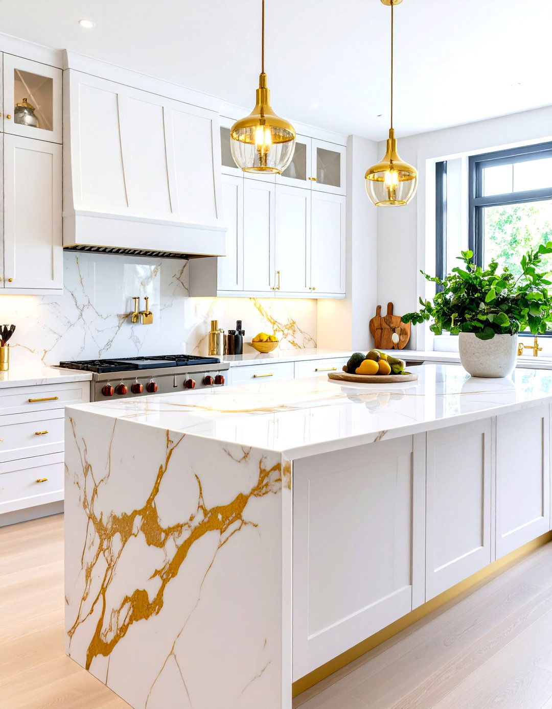 Polished Marble Slab Backsplash - 30 easy backsplash ideas