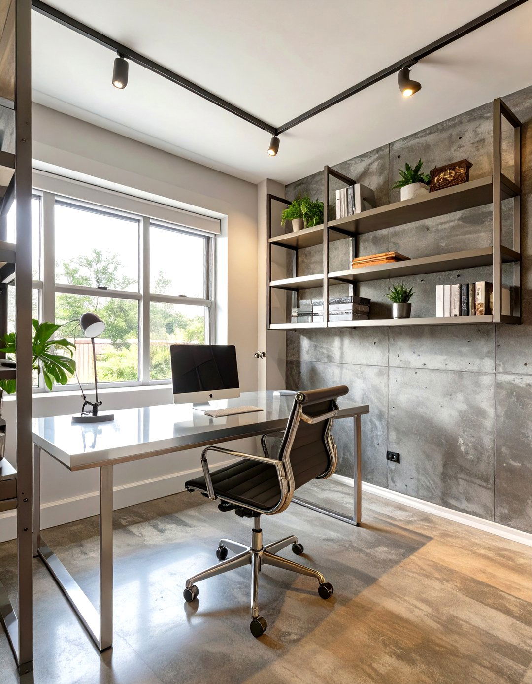 Polished Metal and Raw Concrete Office - 30 opposition in interior design ideas