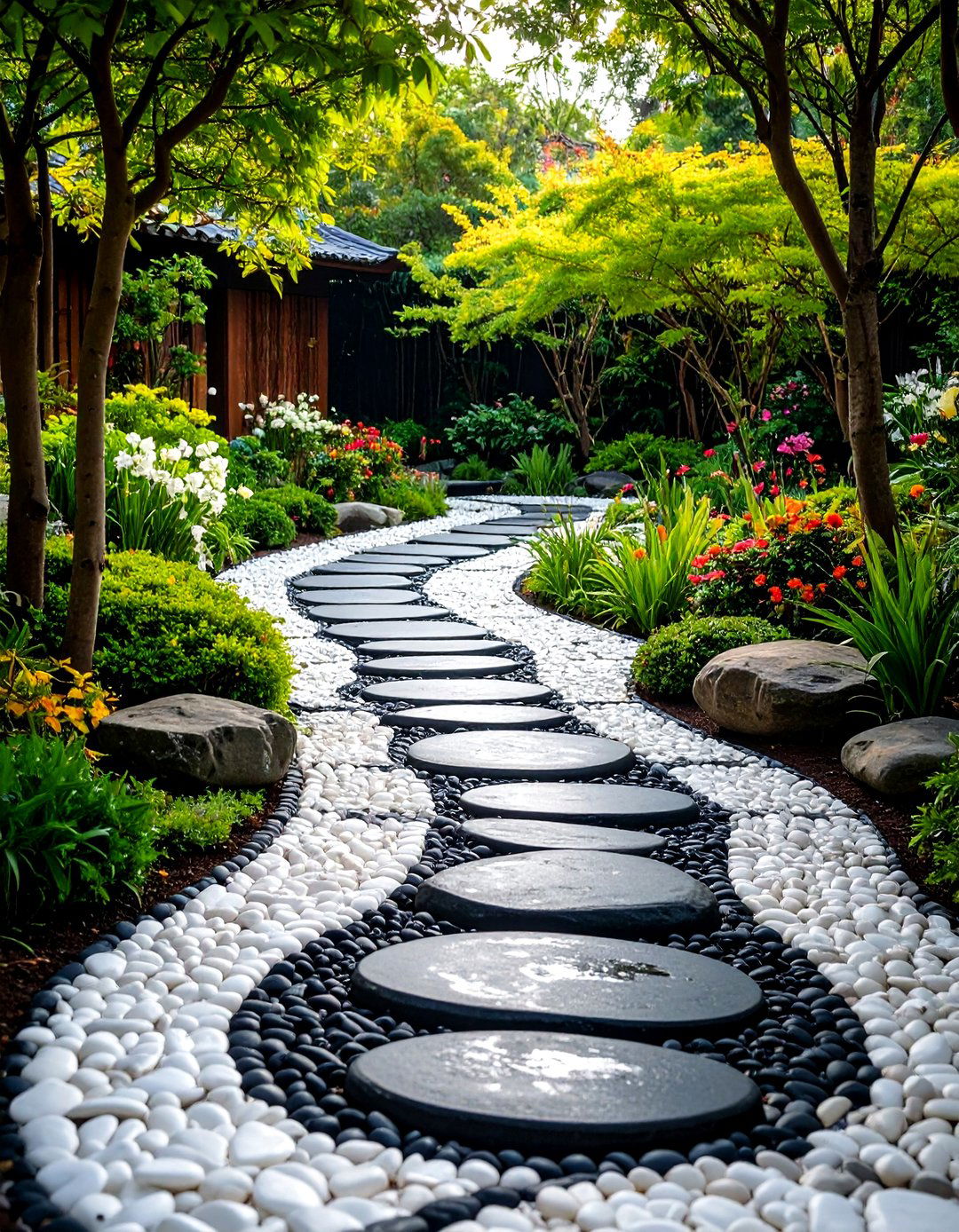 Polished Pebble Garden Walkway - 30 garden walkway ideas
