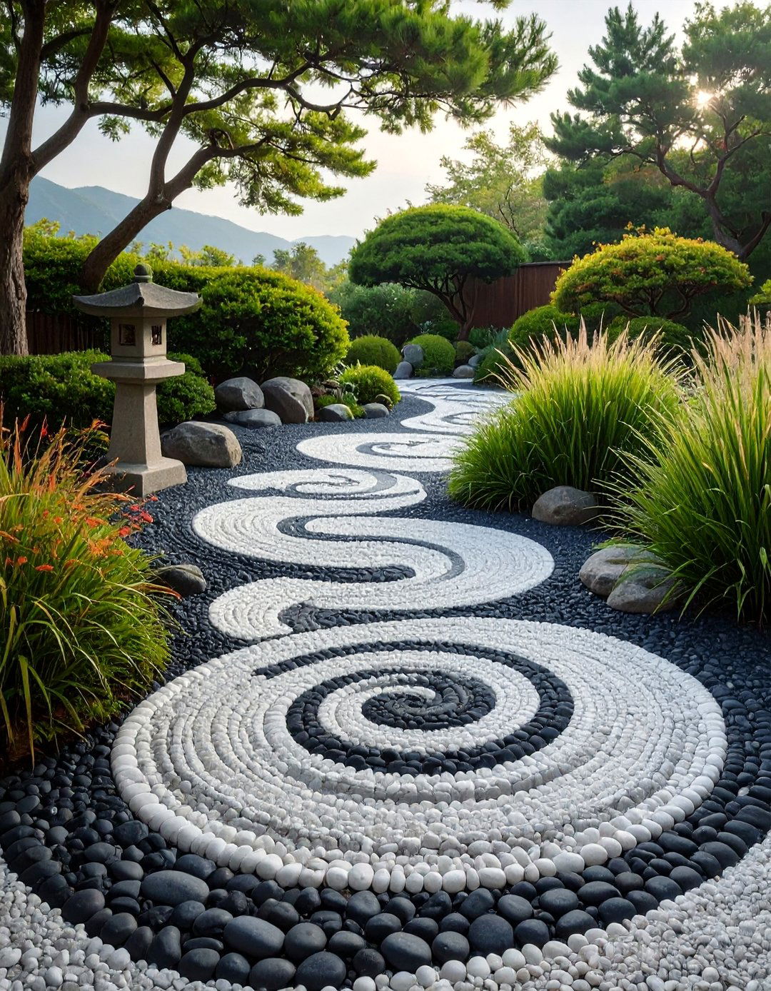 Polished Pebble Mosaic Path - 30 backyard walkway ideas