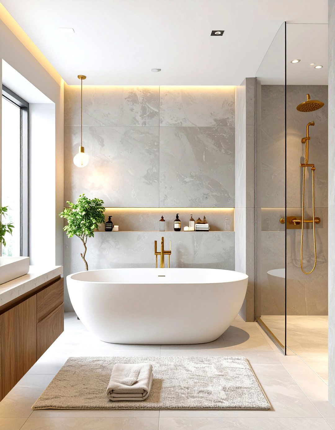Polished Plaster Effect Bathroom Wall Panels - 30 bathroom wall panels ideas