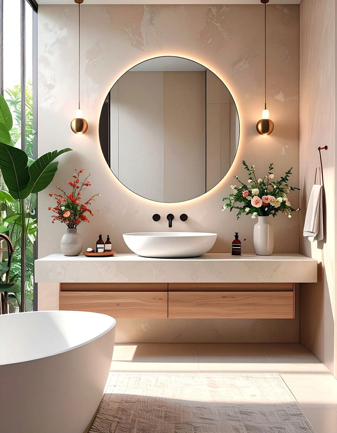 Polished Plaster Vanity Backsplash - 30 vanity backsplash bathroom sink backsplash ideas