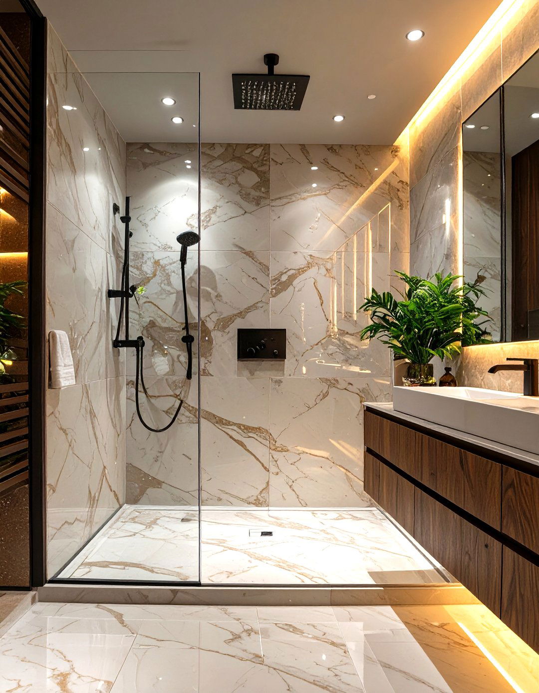 Polished Porcelain for a High Gloss Finish - 30 shower ideas tile