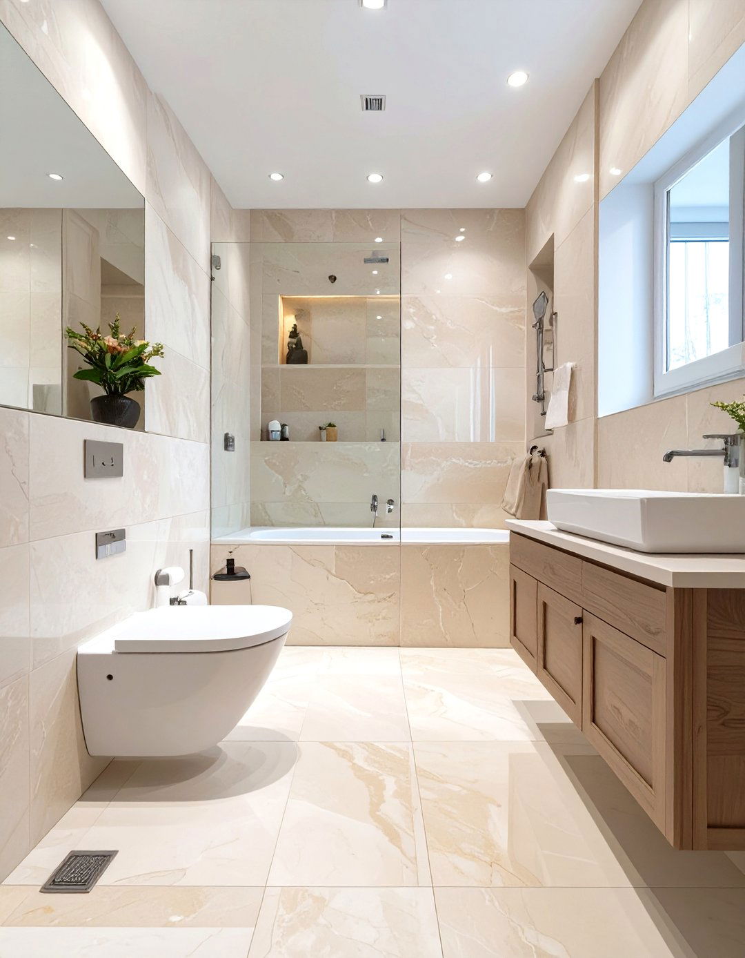 Polished Stone Bathroom Tiles - 30 bathroom tile ideas for small bathrooms