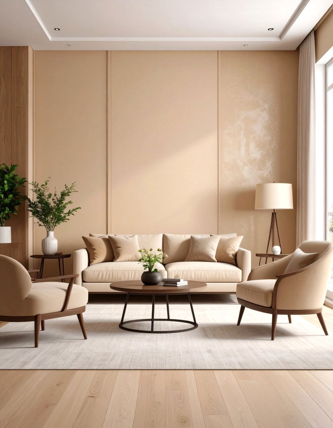 Polished Venetian Plaster Living Room Wall - 30 accent wall ideas for living room