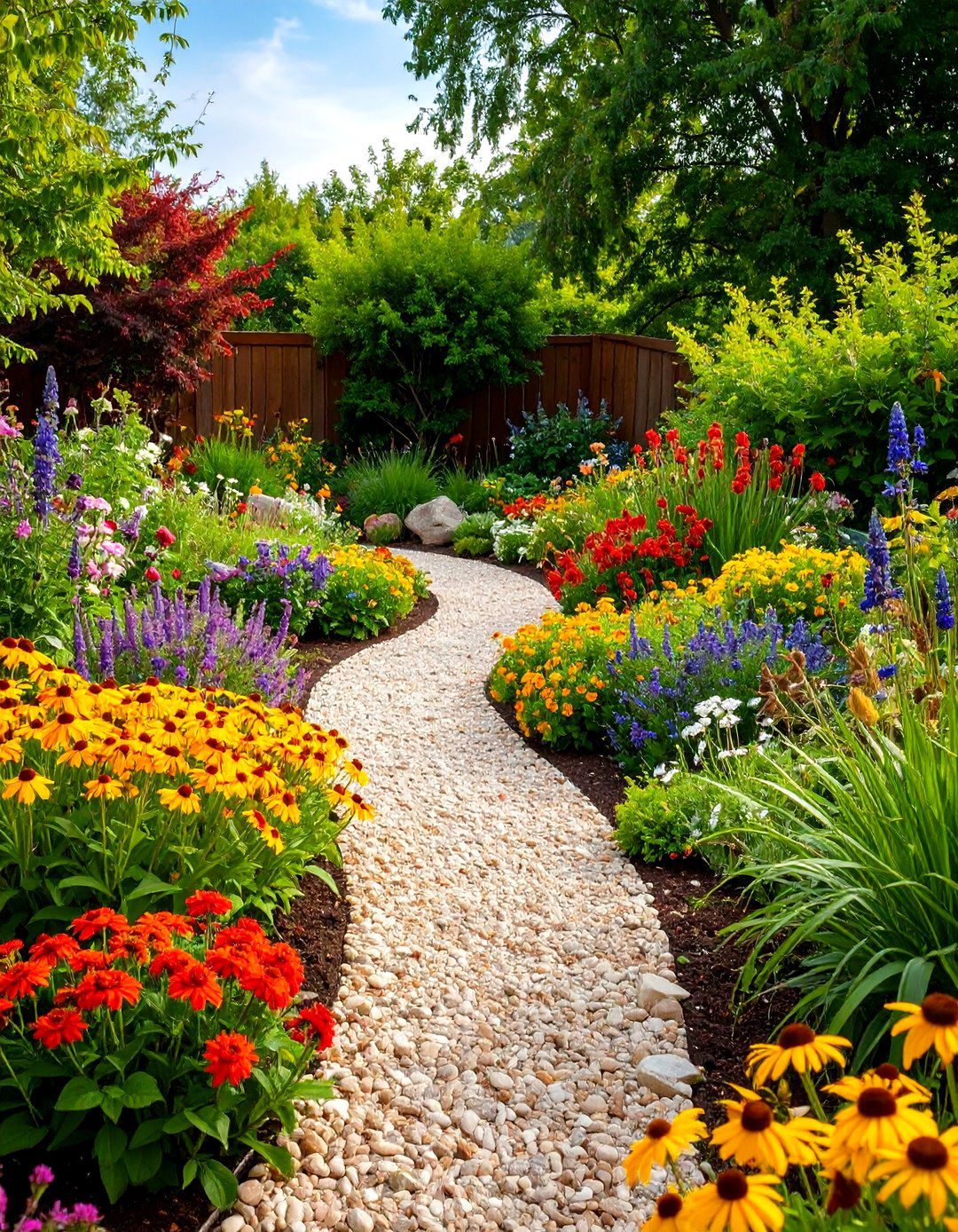 Pollinator Garden with a Gravel Border - 30 gravel landscaping ideas