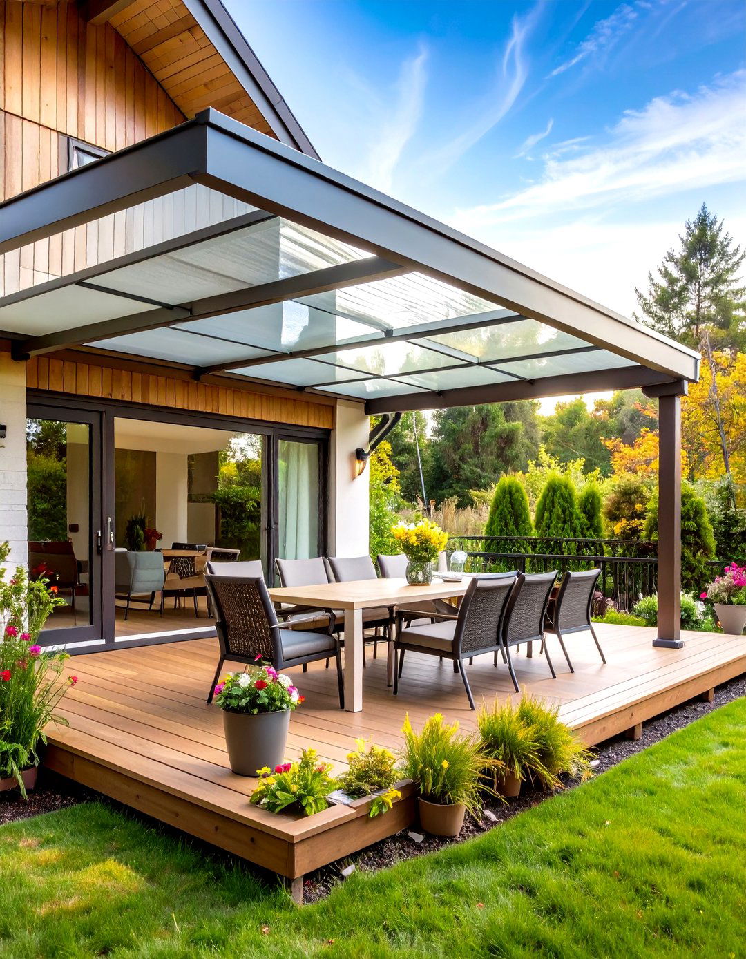 Polycarbonate Panel Porch Cover - 30 porch cover ideas