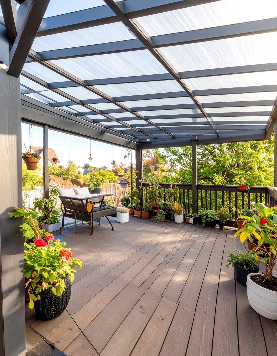 Polycarbonate Panel Roof Deck Covering - 30 deck covering ideas