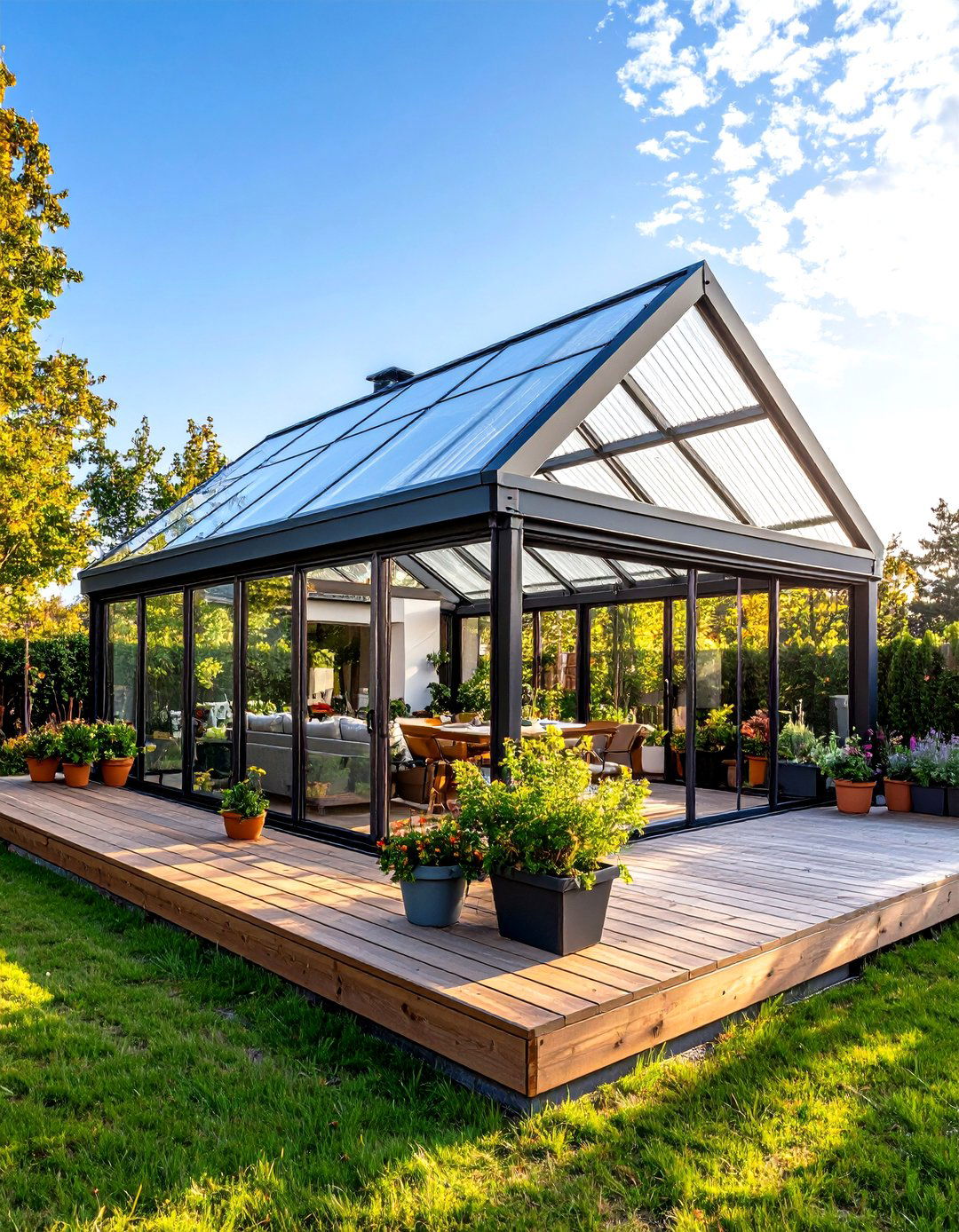 Polycarbonate Panel Roof - 30 patio covering ideas