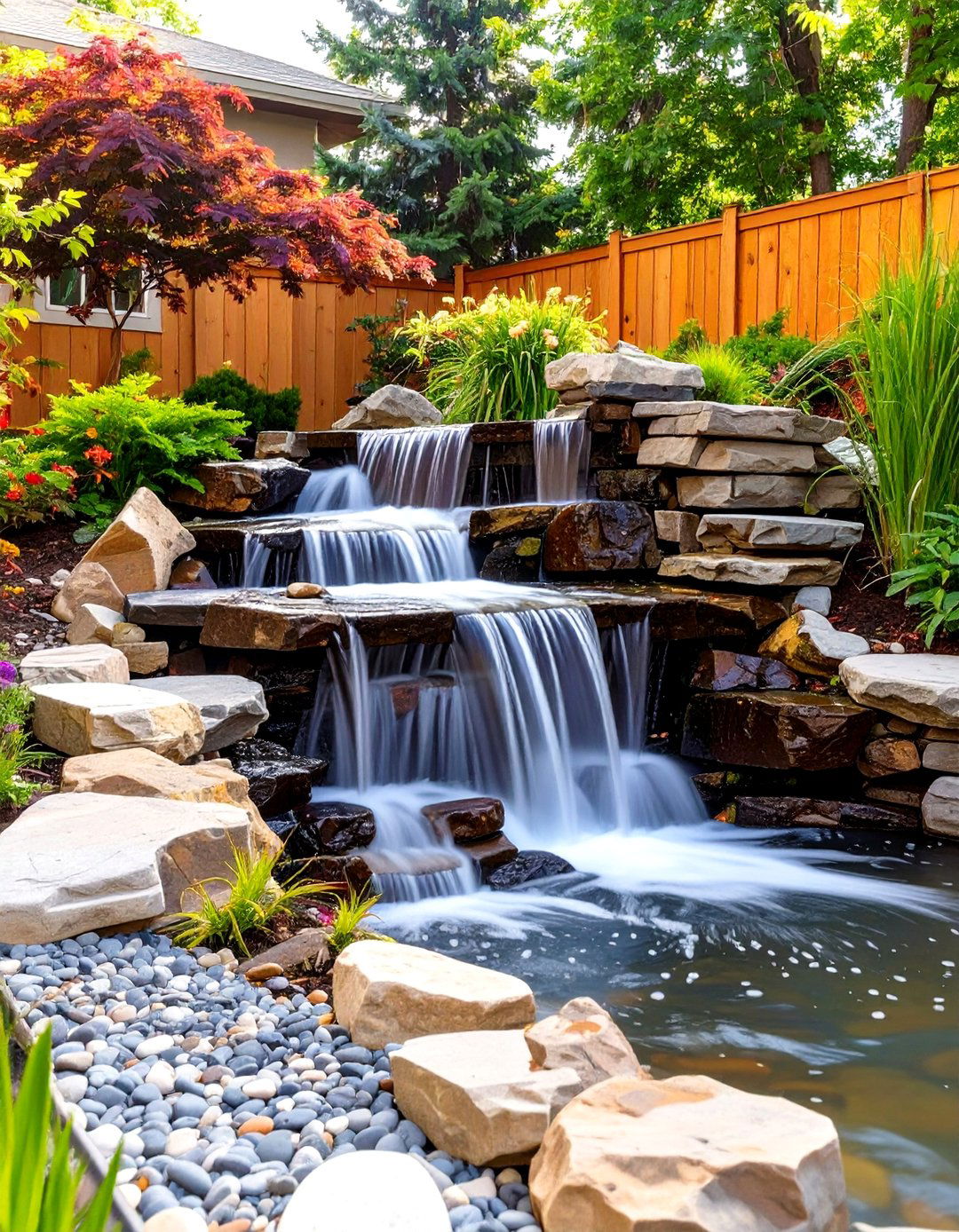 Pondless Disappearing Waterfall - 30 backyard waterfall ideas