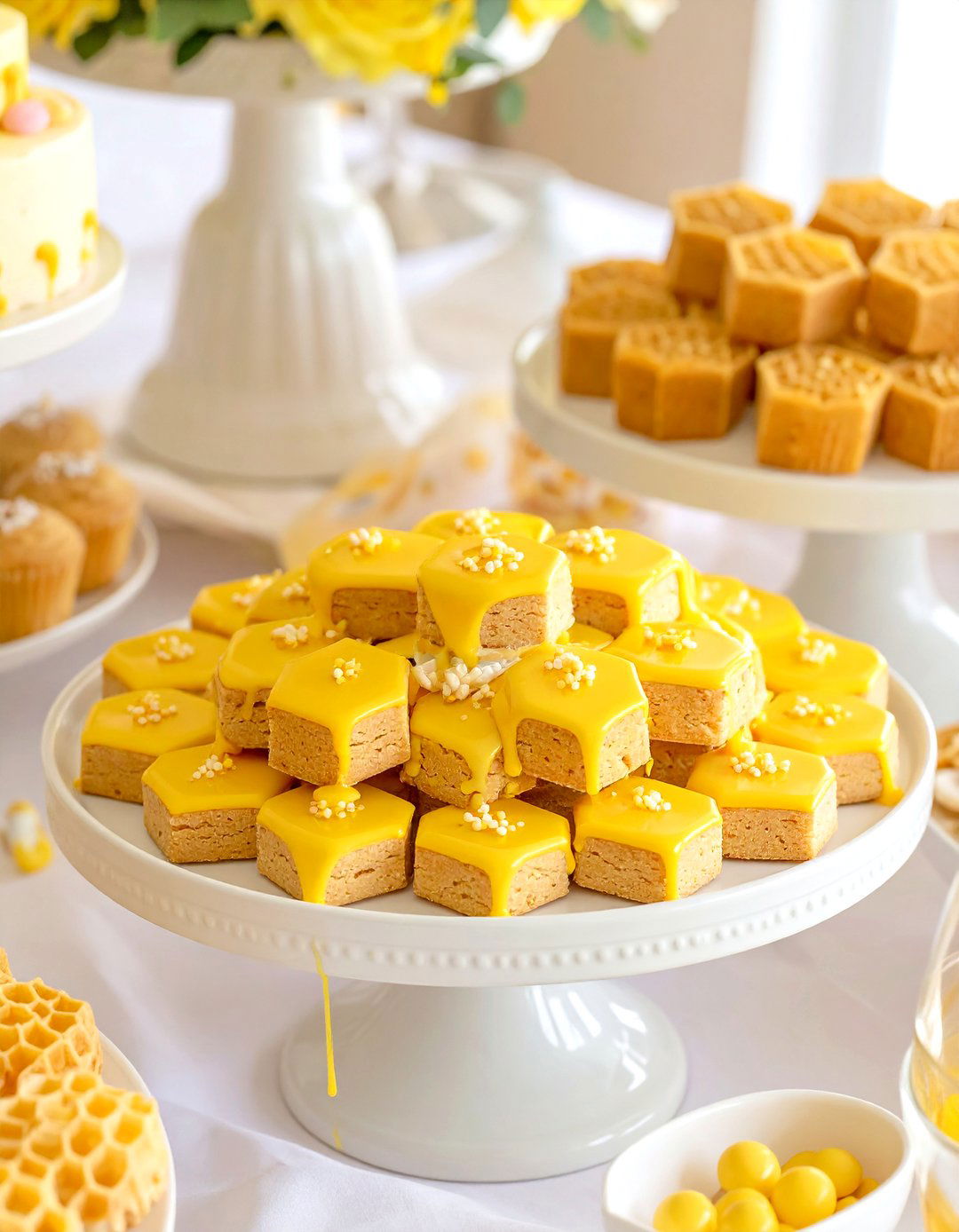 Poohs Honeycomb Cereal Treats - 30 winnie the pooh baby shower ideas