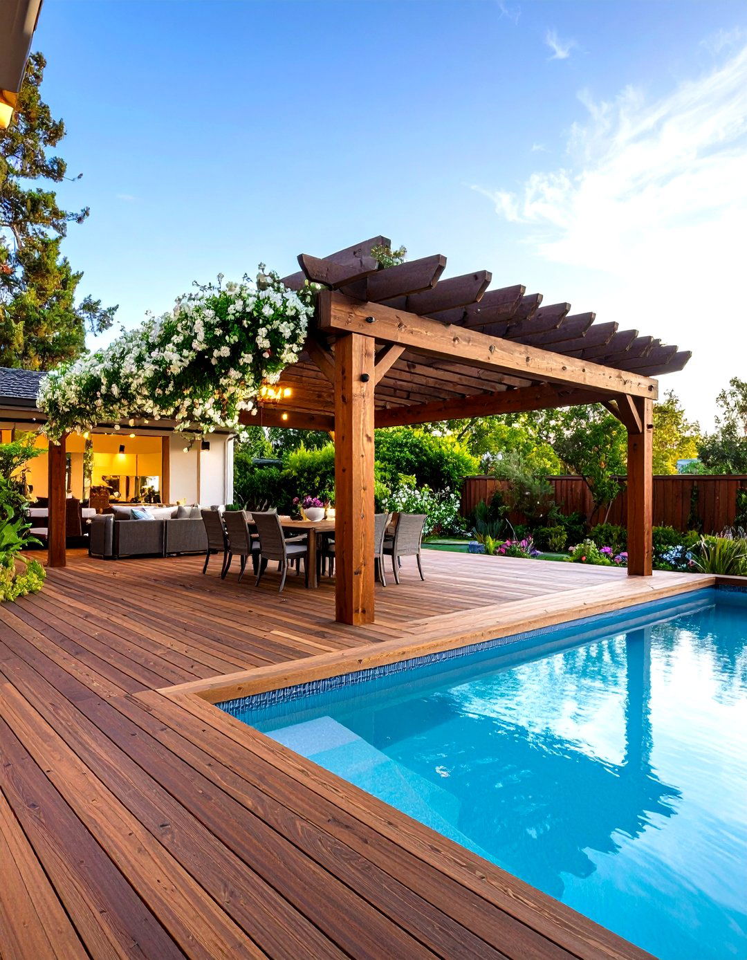 Pool Deck with a Pergola - 30 pool deck ideas