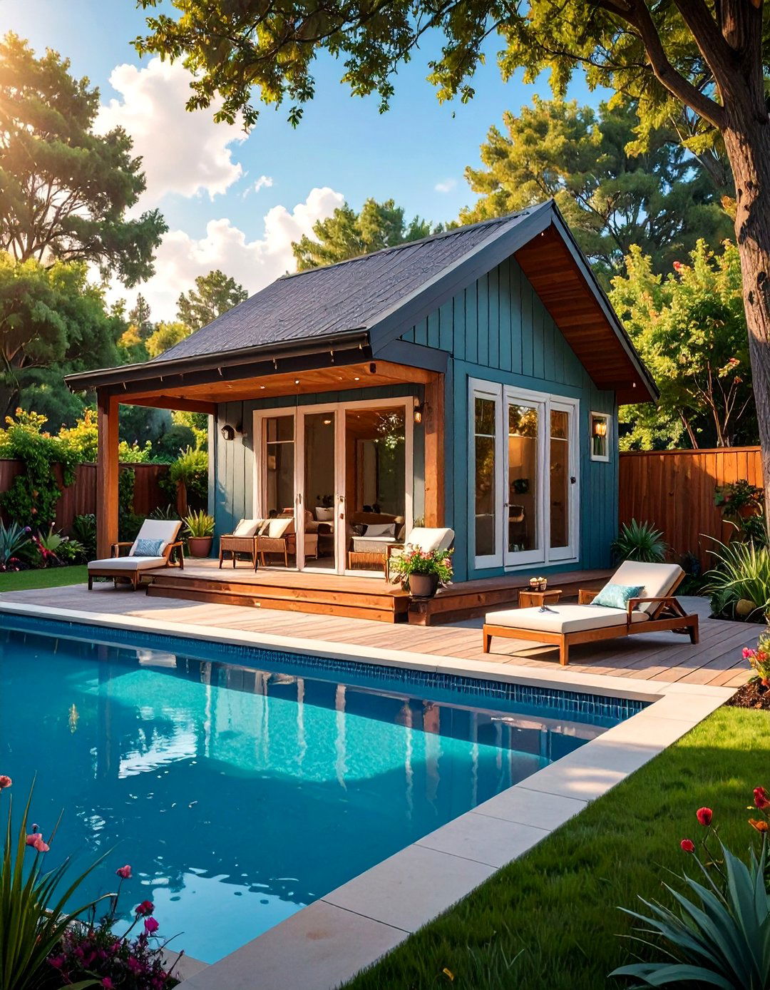 Pool House and Changing Room Shed - 30 backyard shed ideas