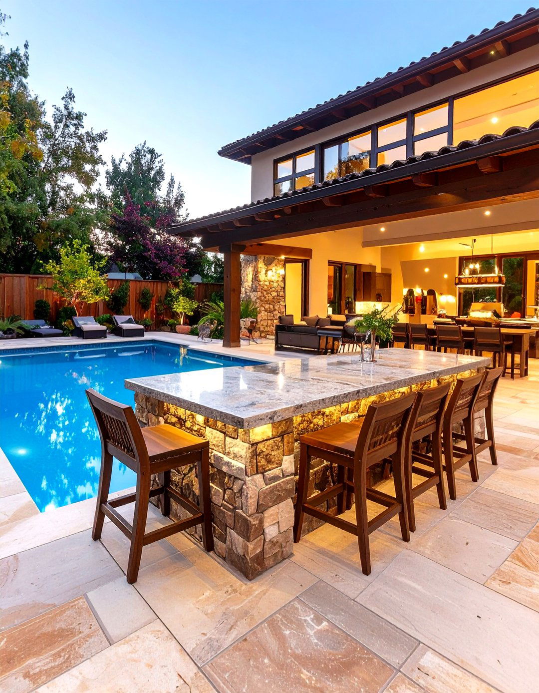 Pool Patio with Outdoor Bar - 30 pool patio ideas