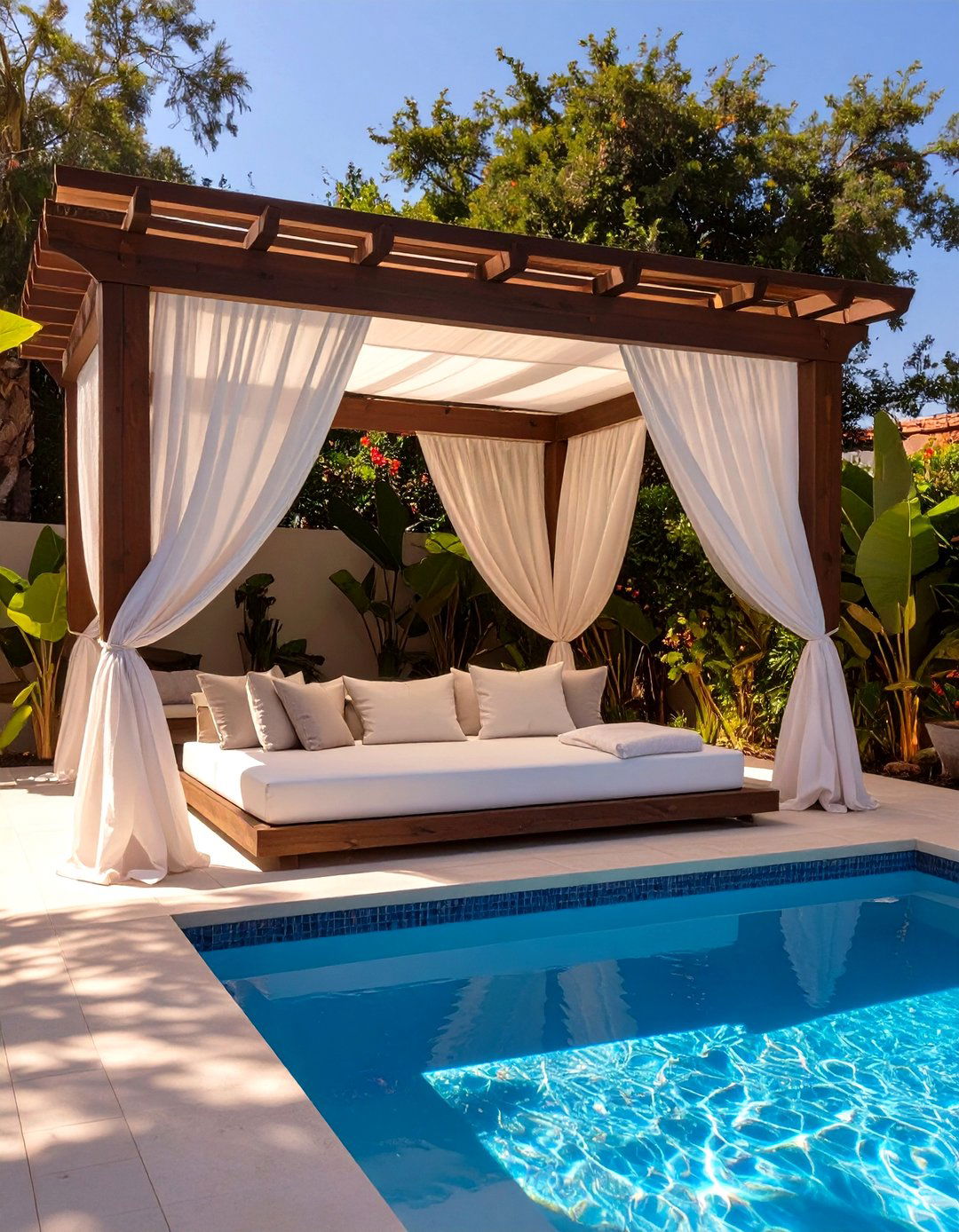 Poolside Cabana Covered Patio - 30 covered patio designs