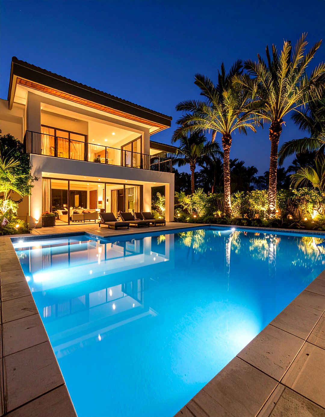 Poolside Lighting for Ambiance - 30 pool landscape ideas