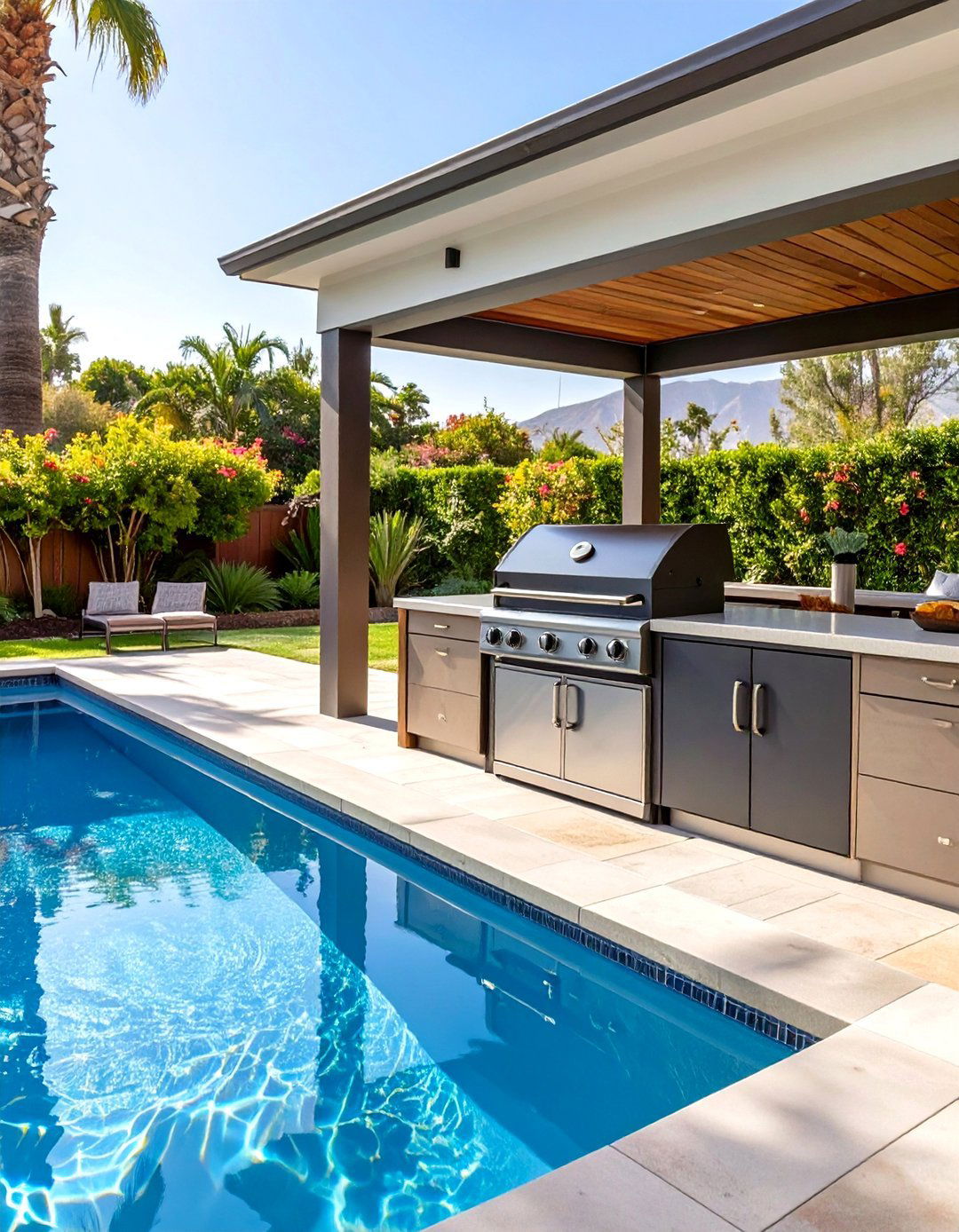 Poolside Outdoor Grill Station - 30 outdoor grill ideas