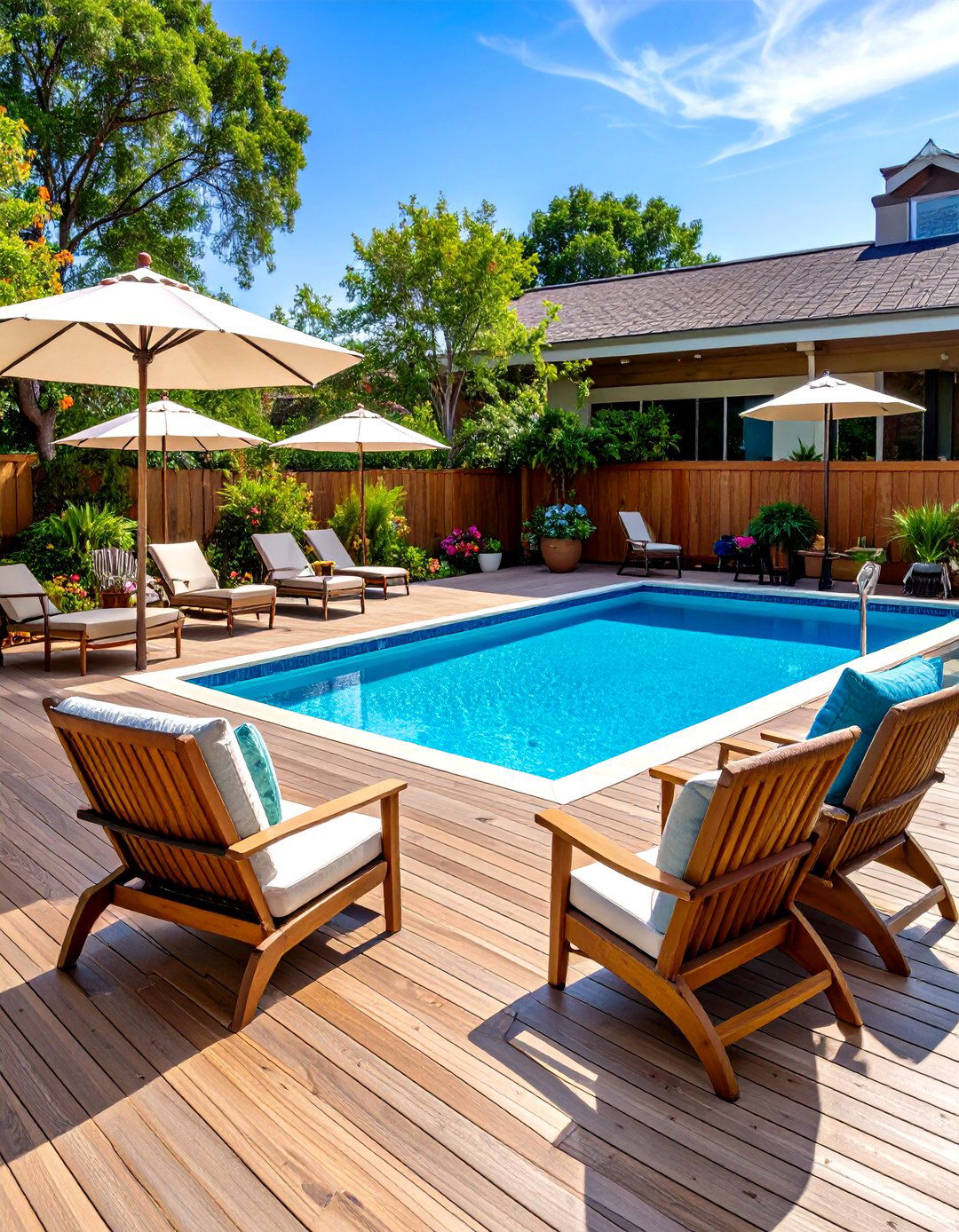 Poolside Raised Deck - 30 raised deck ideas