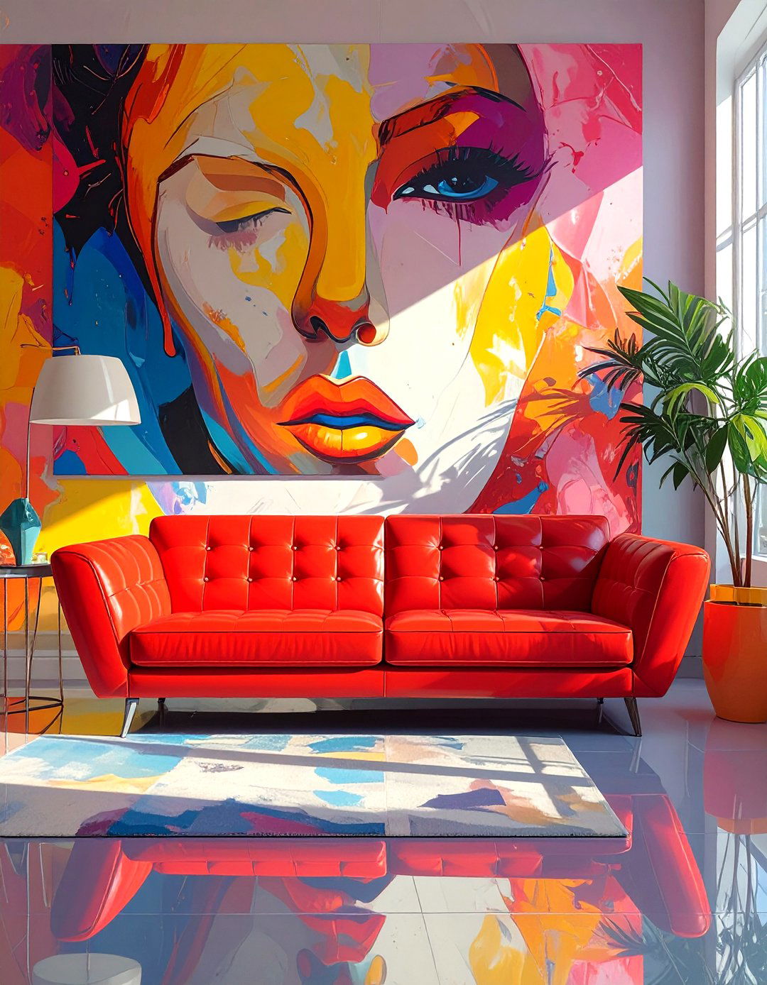 Pop Art Vibrant Office Couch - 30 office couch ideas