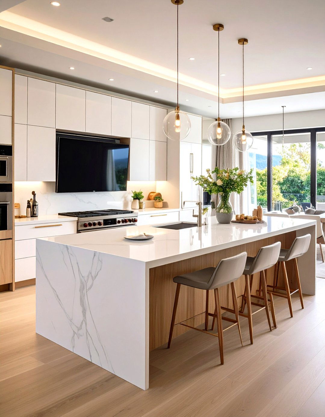 Pop Up Kitchen TV from Countertop - 30 kitchen tv ideas