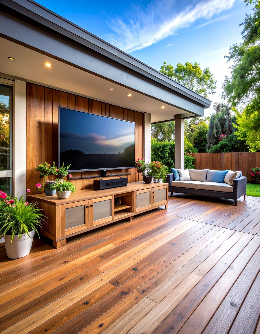 Pop Up Outdoor TV Mount from a Deck - 30 outdoor tv mount ideas