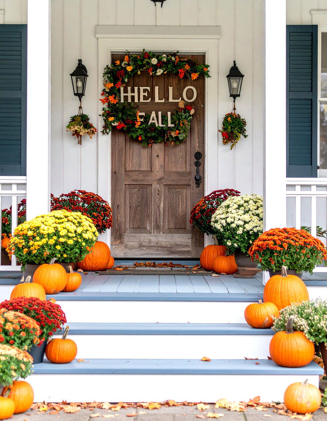Porch Decor with Fall Lettering - 30 fall porch decorating ideas