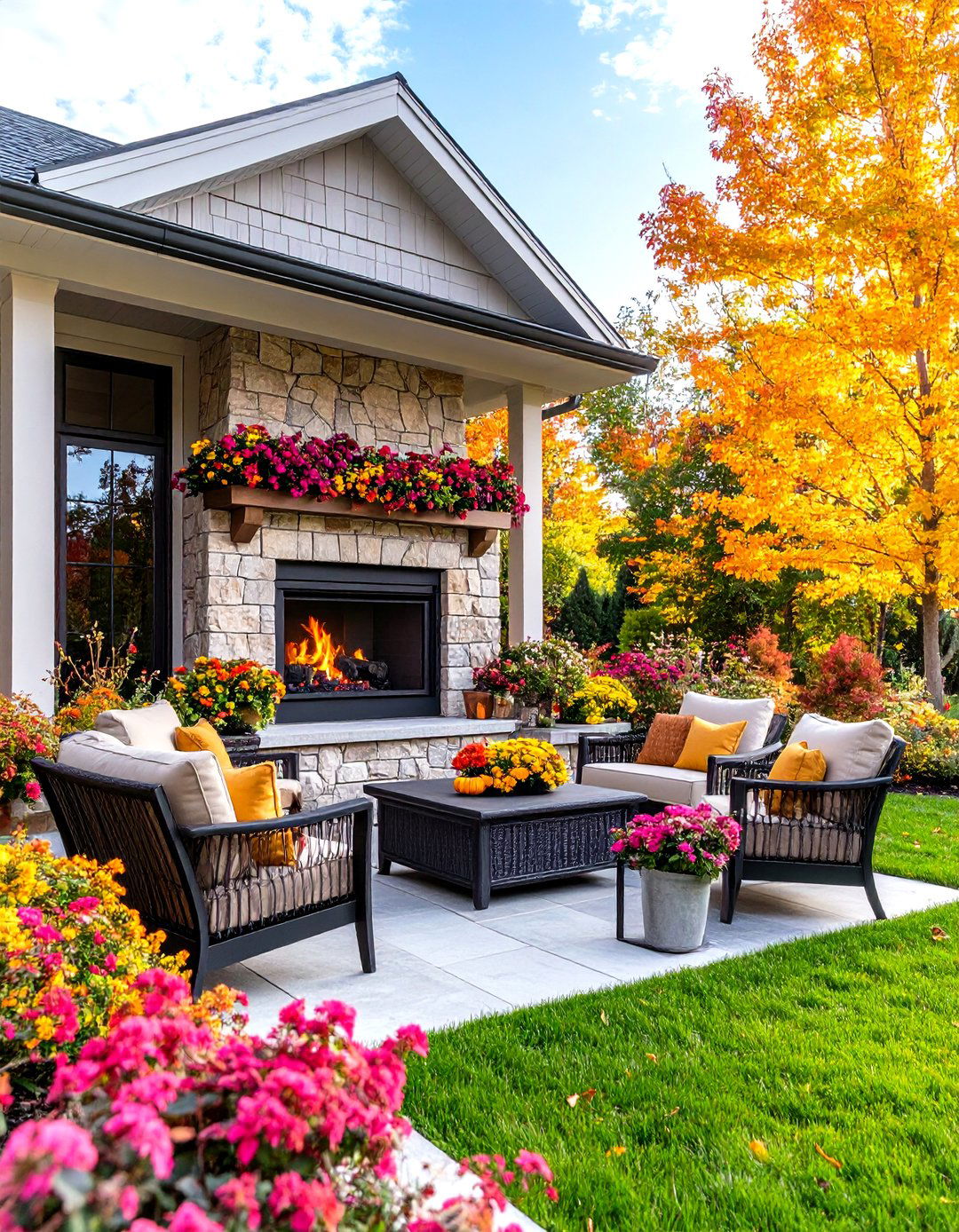 Porch Enclosure with a Built In Fireplace - 30 porch enclosure ideas