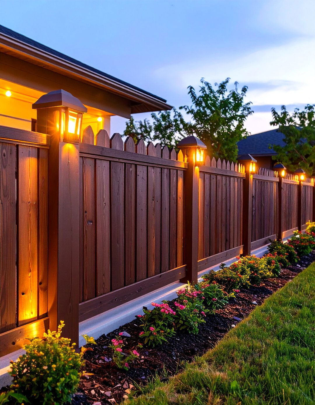 Porch Fence with Lighting - 30 porch fence ideas