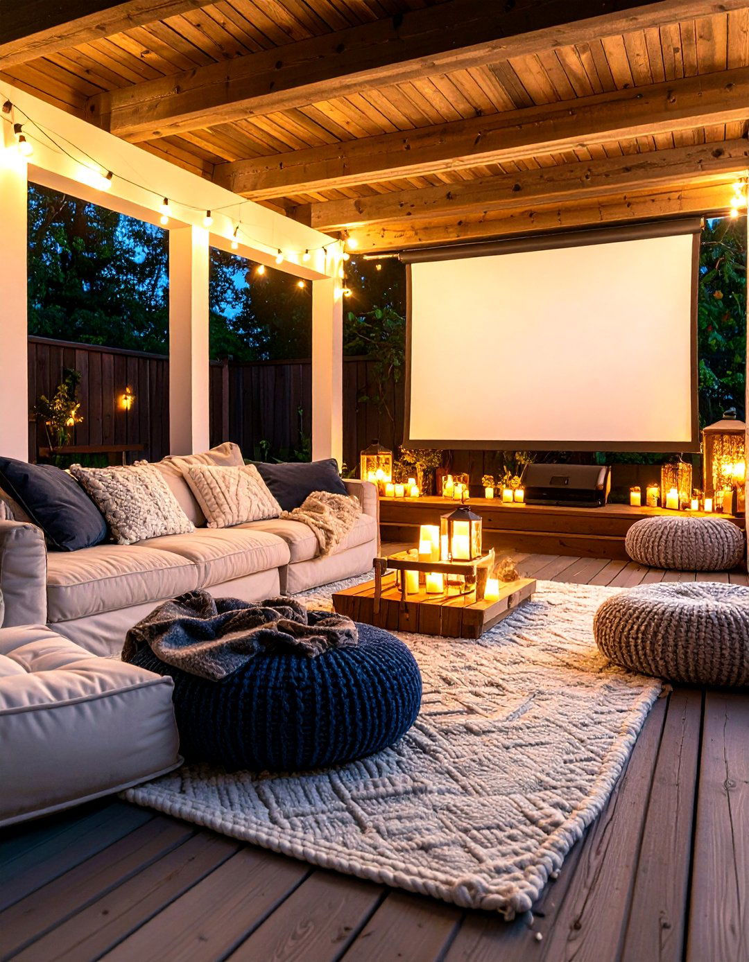 Porch Movie Night Setup - 30 enclosed porch ideas on a budget
