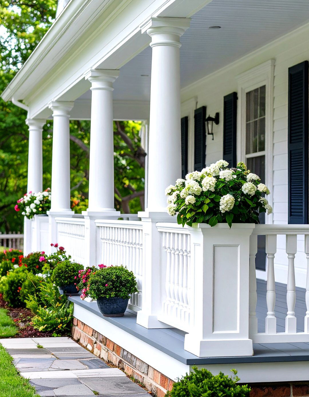 Porch Posts Wrapped in PVC - 30 porch post ideas