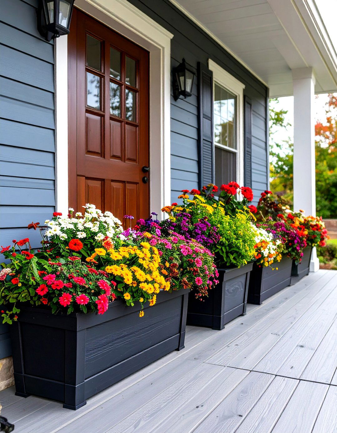 Porch Skirting with Integrated Planters - 30 porch skirting ideas