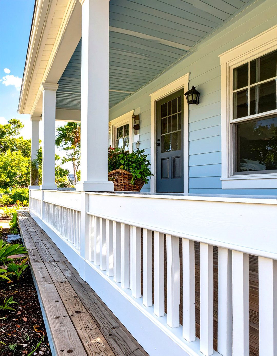 Porch Skirting with Vertical Wood Slats - 30 wood front porch ideas
