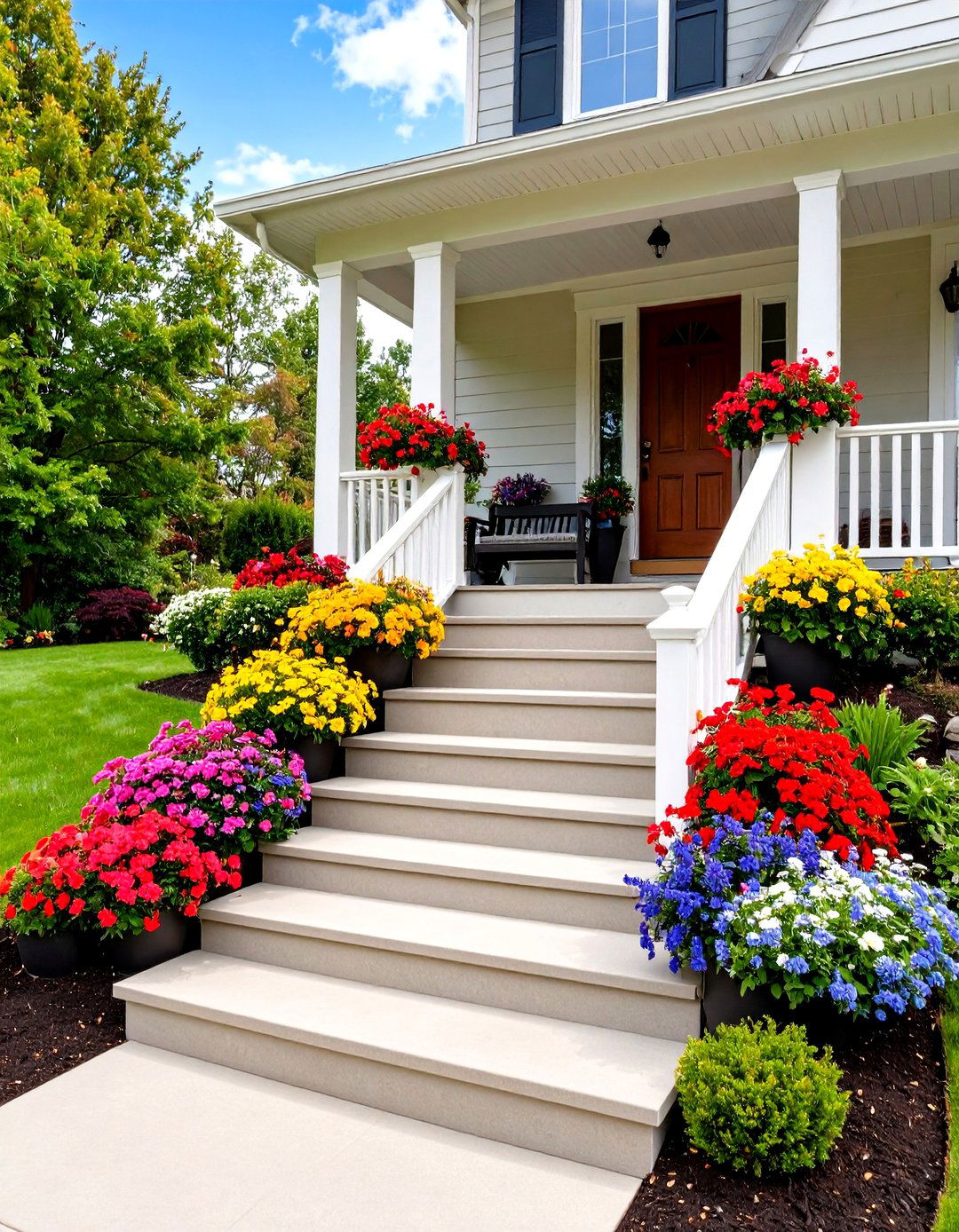 Porch Steps with Built In Seating - 30 porch steps ideas