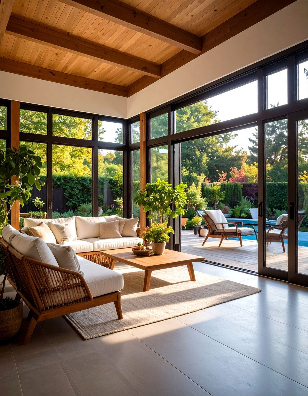 Porch Sunroom with Retractable Glass Walls - 30 porch sunroom ideas