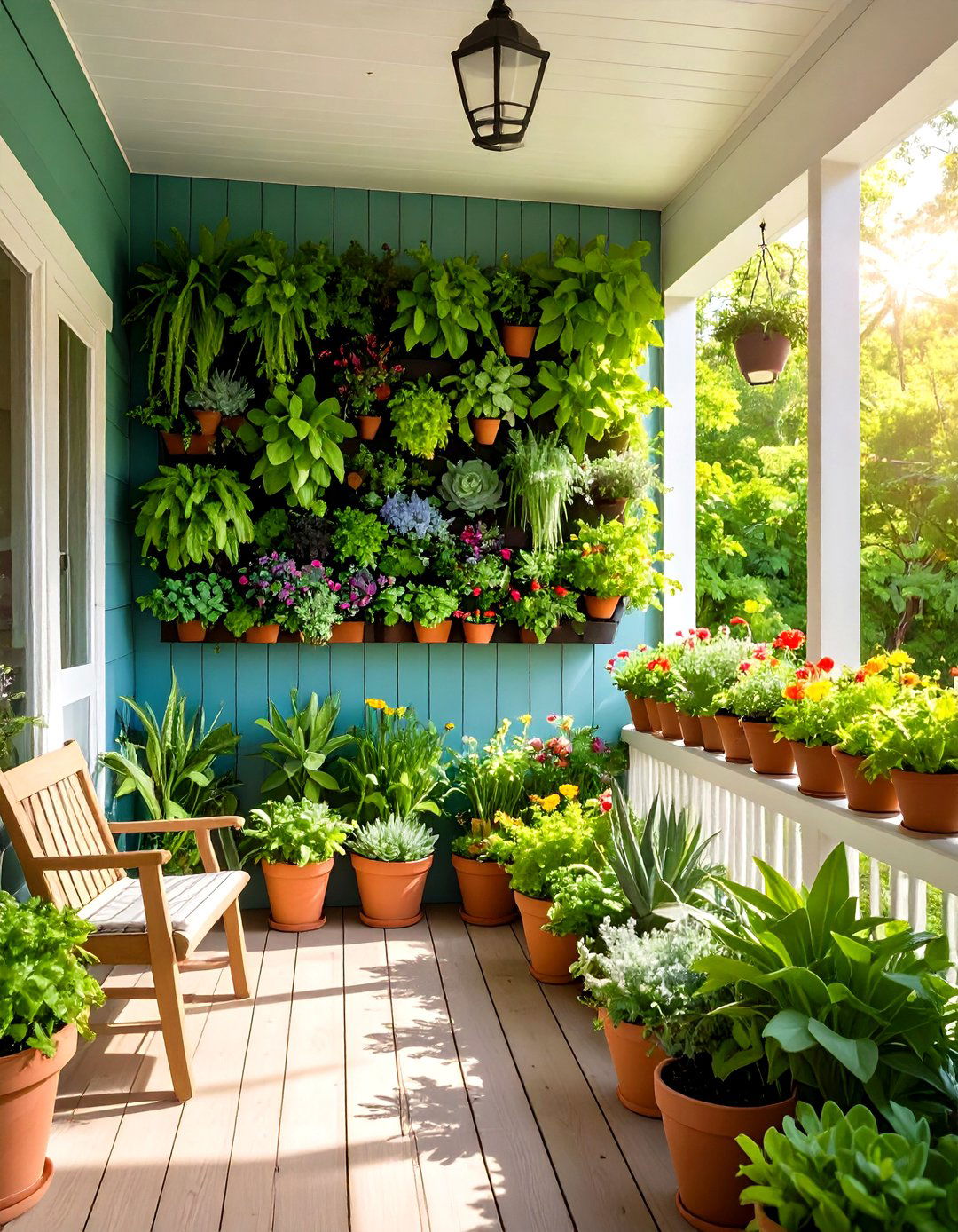 Porch Sunroom with a Vertical Garden - 30 porch sunroom ideas
