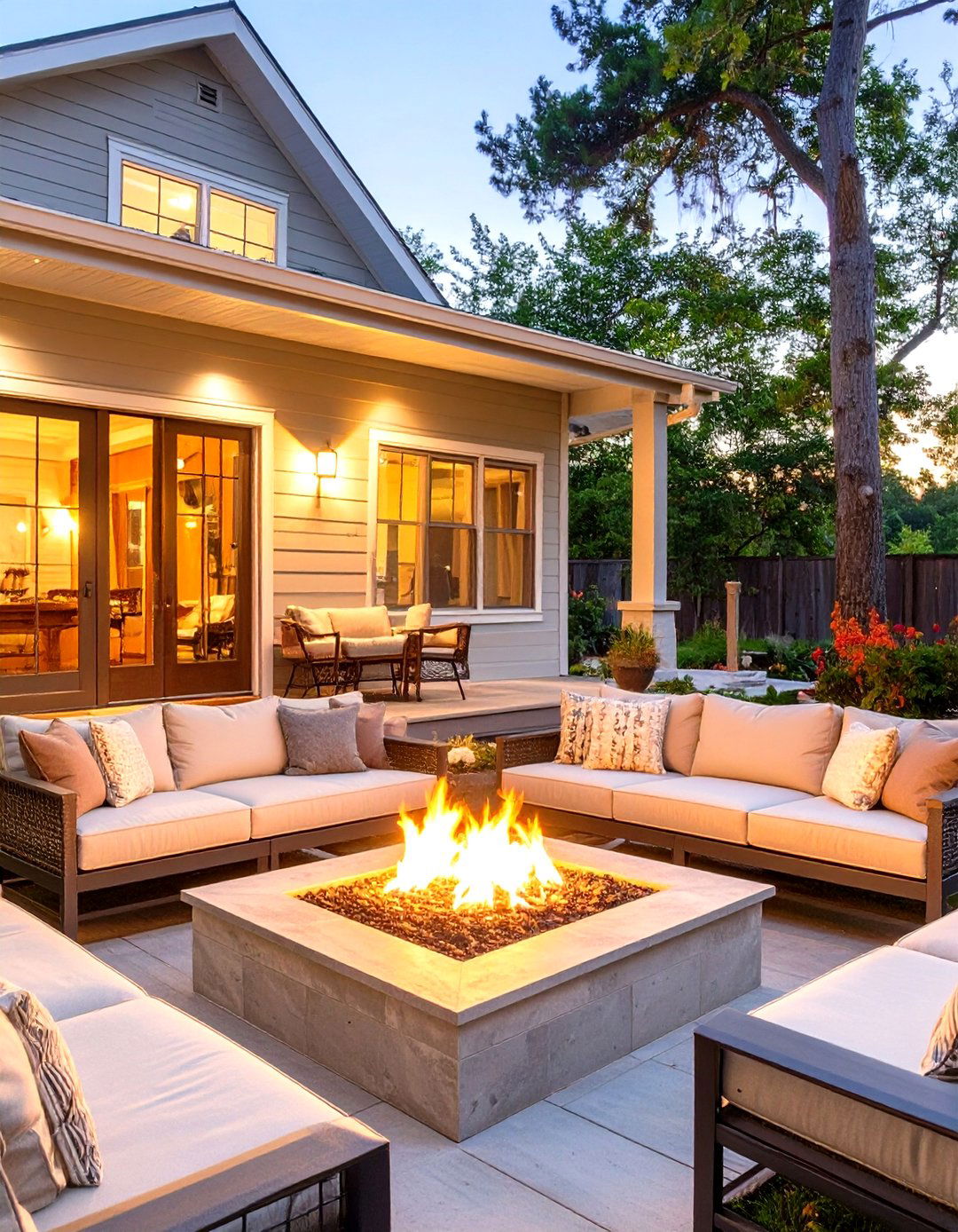 Porch With A Built In Fire Pit - 30 mobile home porch ideas