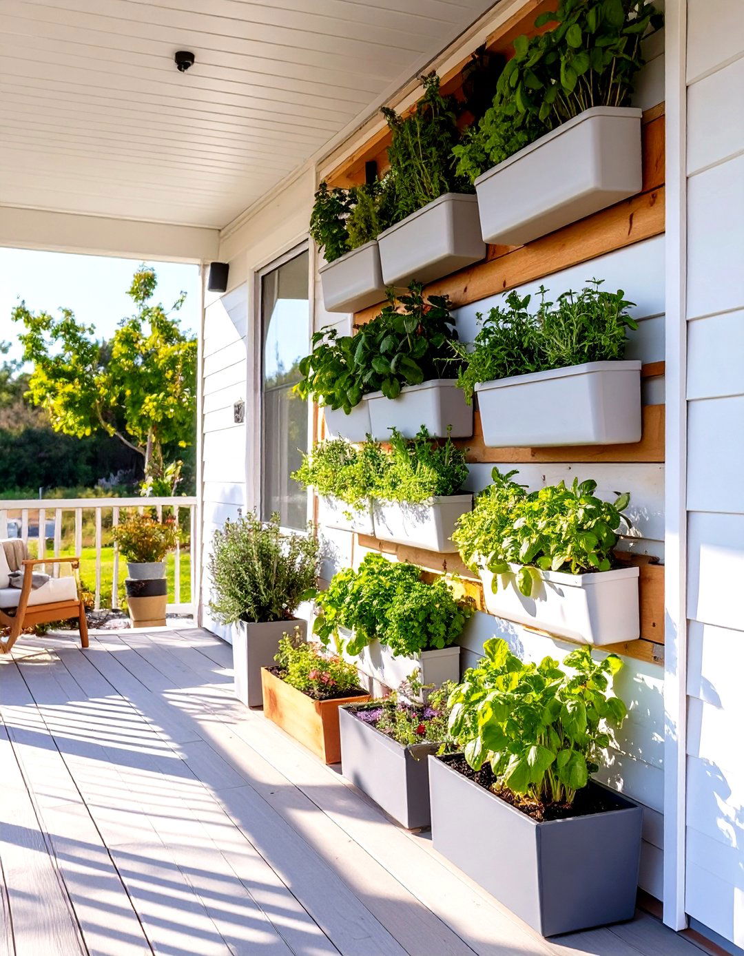 Porch With A Vertical Herb Garden - 30 mobile home porch ideas
