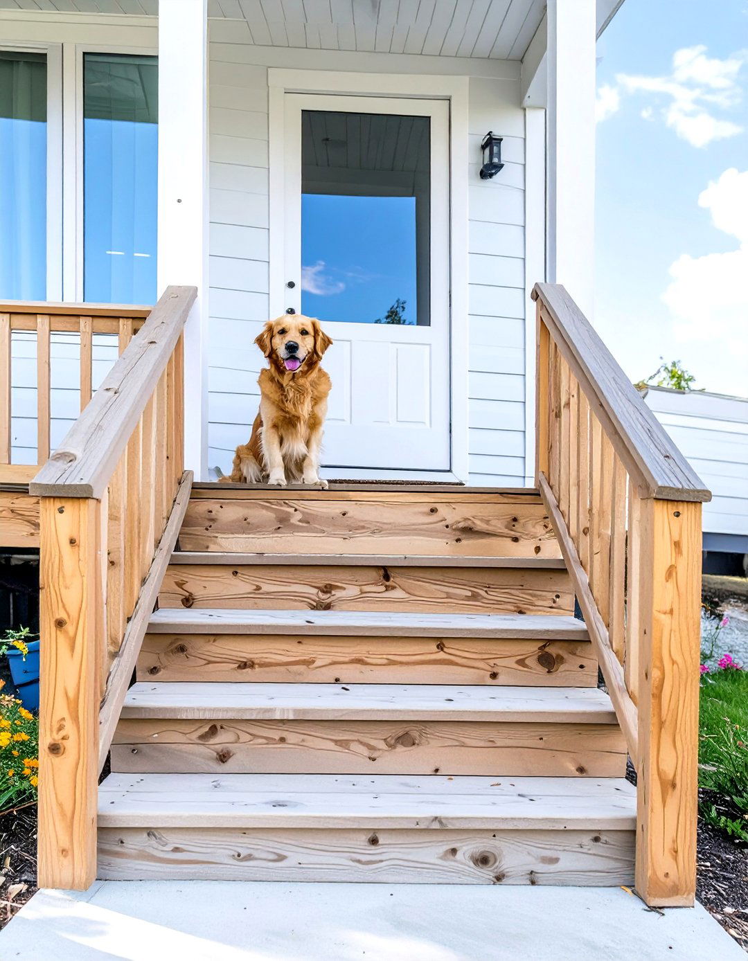 Porch with a Dog Friendly Gate - 30 single wide mobile home porch ideas