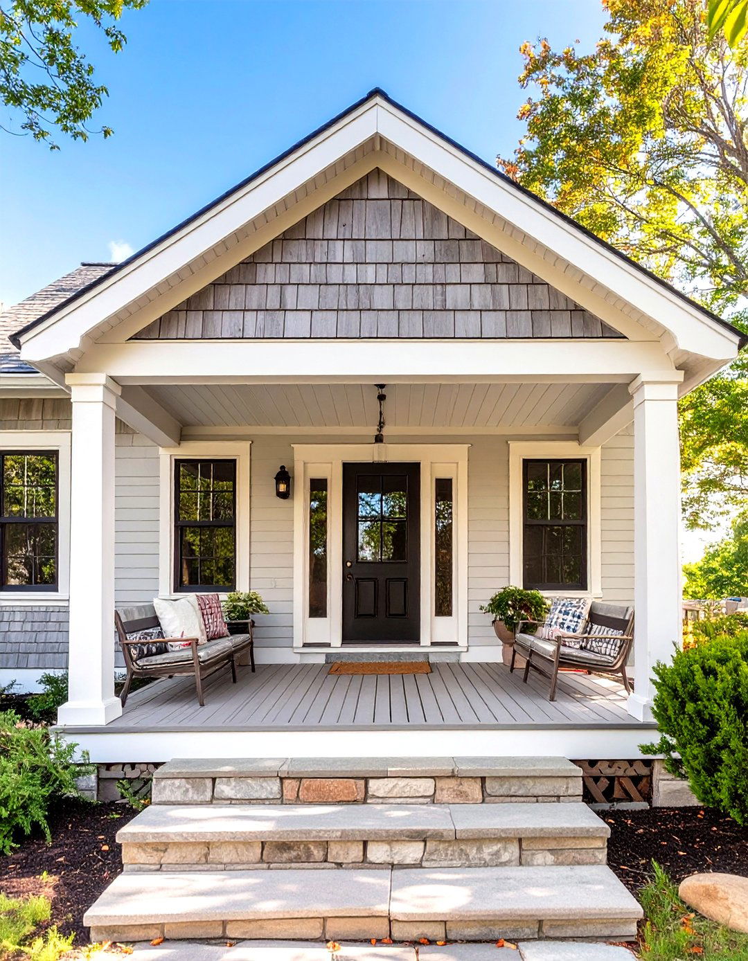 Porch with a Simple Shed Roof Design - 30 small cape cod front porch ideas